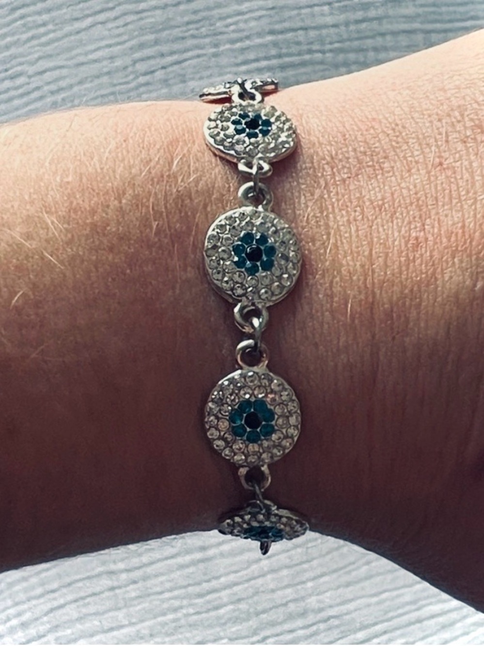 NEW • Pave Crystal Evil Eye Bracelet